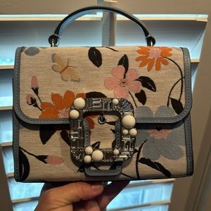 Kate Spade, Blue-floral with rhinestone buckle